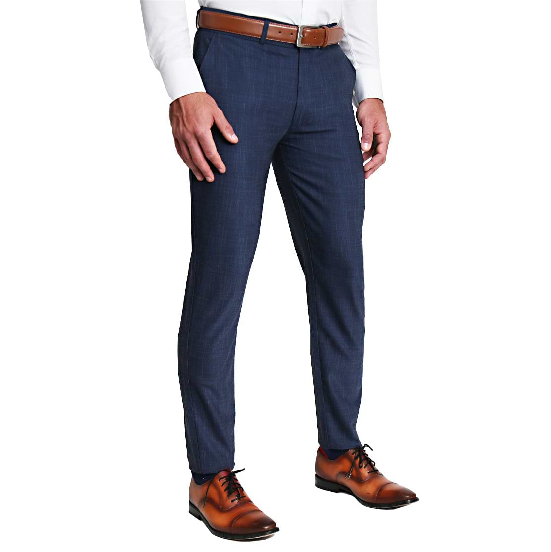Buy CLITHS Navy Blue Formal Pants for Men Slim Fit/Flat Front Fromal  Trousers for Men Cotton at Amazon.in